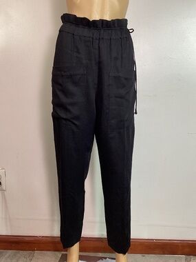 Apiece Apart Daniella Pants Black Linen Tencel Blend Size 4
